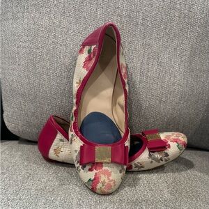 Cole Haan Floral Flats with Pink Accents